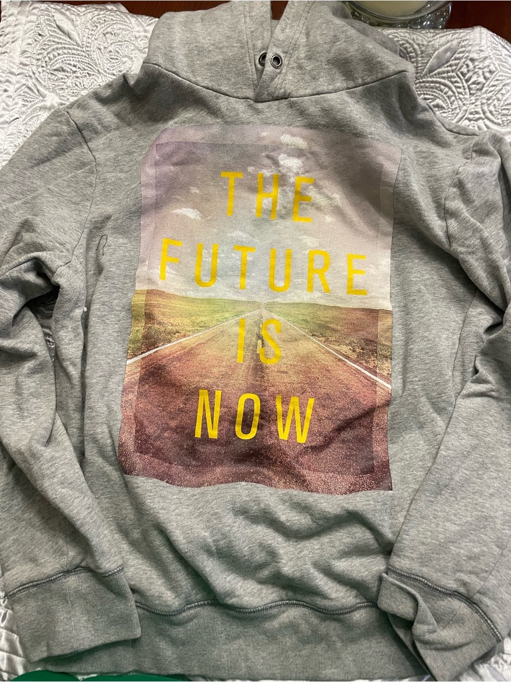 Aeropostale Gray Hoodie with Yellow Graphic Text